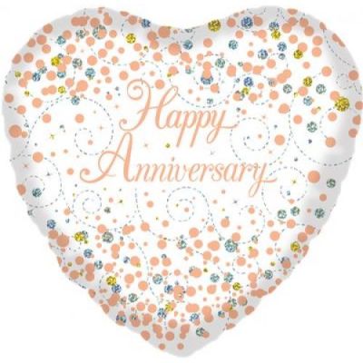 46cm Foil Balloon - HAPPY ANNIVERSARY SPARKLING FIZZ