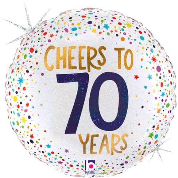 45cm Foil Balloon - CHEERS TO 70 YEARS