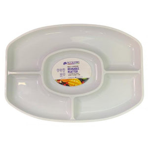 REUSABLE WHITE PLATTER - 4 SECTIONS