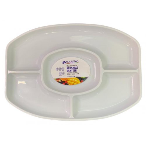 REUSABLE WHITE PLATTER - 4 SECTIONS