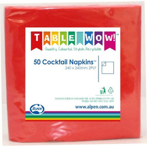 COCKTAIL NAPKINS - RED (50)