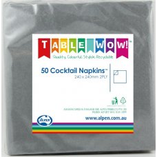 COCKTAIL NAPKINS - SILVER (50)