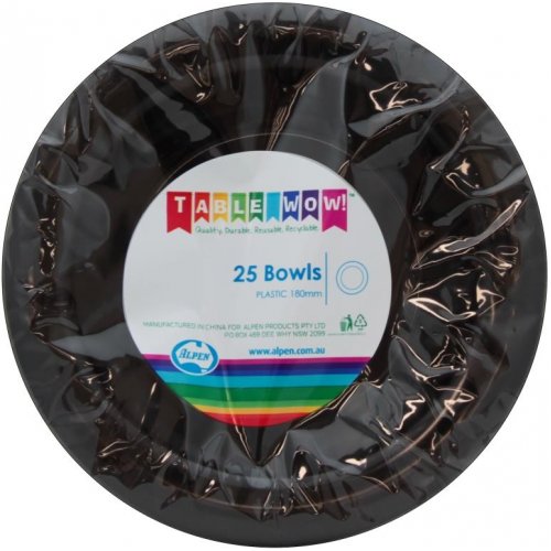 BLACK - PLASTIC BOWLS