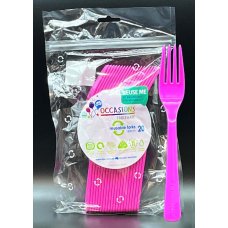 BRIGHT PINK - Plastic Forks