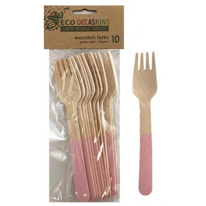 Wooden FORKS Bright Pink