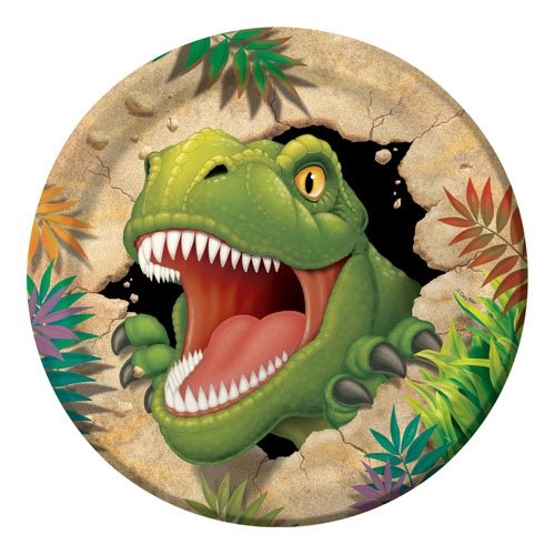 Party Paper Plates 2.2cm - DINO BLAST