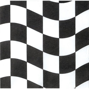 BLACL & WHITE CHECKERED LUNCH NAPKINS