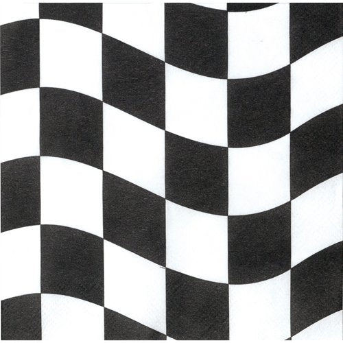 BLACL & WHITE CHECKERED LUNCH NAPKINS