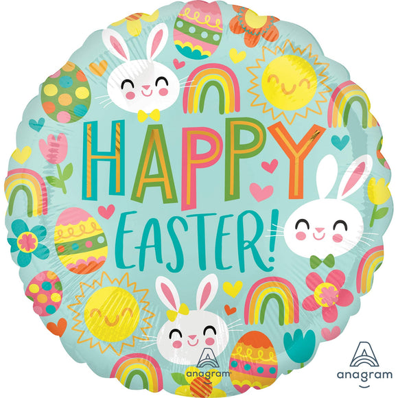 45cm Foil Balloon - HAPPY EASTER ICONS