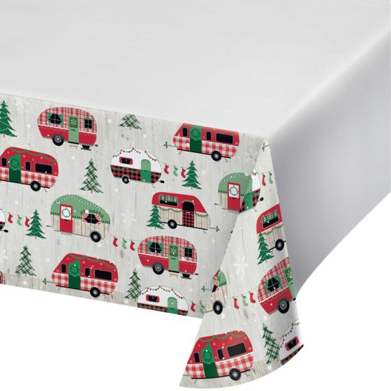 CHRISTMAS CAMPERS  - PAPER TABLECOVER