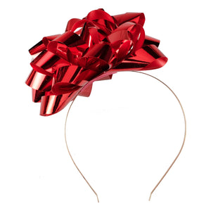 RED GIFT BOW HEADBAND