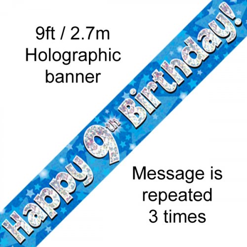 Banner - Happy Birthday - 9TH BIRTHDAY BLUE