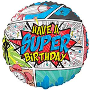 45cm Foil Balloon - SUPER BIRTHDAY