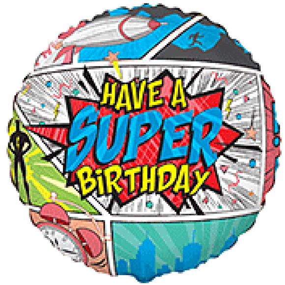45cm Foil Balloon - SUPER BIRTHDAY