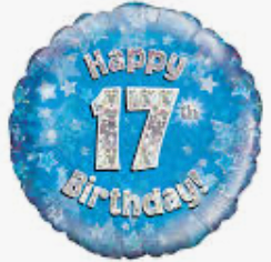 45cm Foil Balloon - HAPPY 17TH BIRTHDAY