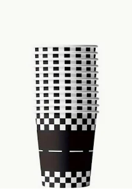 CHECKERED PARTY PAPER CUPS - 30 Pack