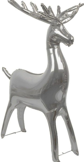 STANDING REINDEER 100CM (SILVER)