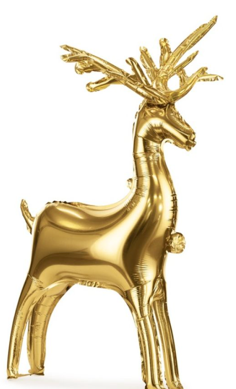 STANDING REINDEER 124CM (GOLD)