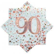 Lunch Napkins - 90th Rose Gold