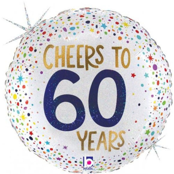 45cm Foil Balloon - CHEERS TO 60 YEARS