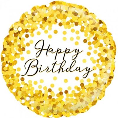 45cm Foil - GOLD SPARKLE BIRTHDAY