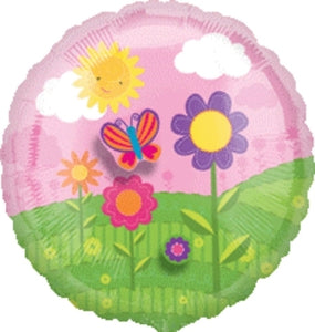 45cm Foil Balloon - BIRTHDAY BUTTERFLY FLORAL