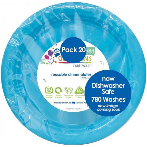 AZURE BLUE - PLASTIC DINNER PLATE