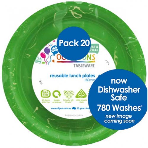 LIME GREEN - PLASTIC LUNCH PLATE