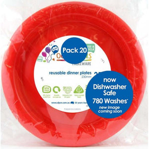 RED - PLASTIC DINNER PLATE