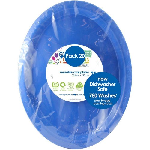 ROYAL BLUE - PLASTIC PLATE OVAL