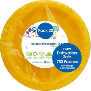 YELLOW - PLASTIC DINNER PLATE