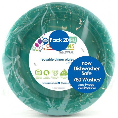 GREEN - PLASTIC DINNER PLATE