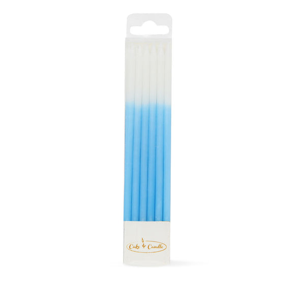 Long Elegant Candles (12cm) - Ombre Blue