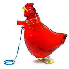 SuperShape Walking Foil Balloon - CHICKEN