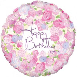 45cm Foil Balloon - HAPPY BIRTHDAY VINTAGE FLORAL