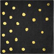 BLACK VELVET & GOLD DOTS  - BEV NAPKIN