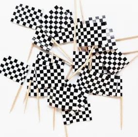 CHECKERED FLAG CUPCAKE TOPPERS