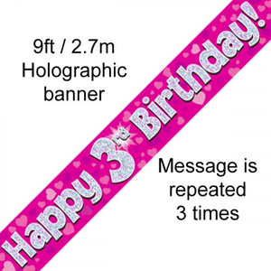 Banner - Happy Birthday - 3RD BIRTHDAY