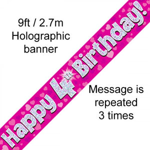 Banner - Happy Birthday - 4TH BIRTHDAY