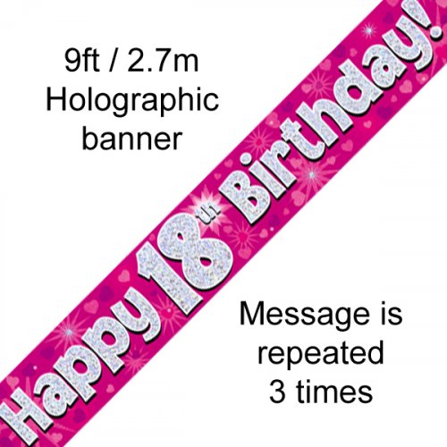 Banner - Happy Birthday - 18TH BIRTHDAY