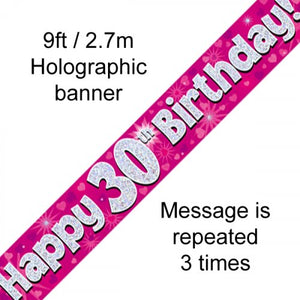 Banner - Happy Birthday - 30TH BIRTHDAY