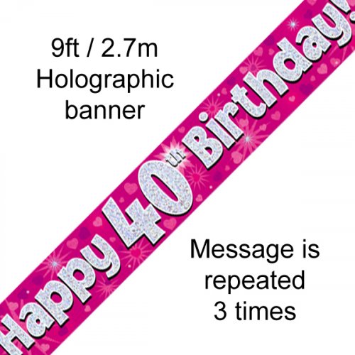 Banner - Happy Birthday - 40TH BIRTHDAY