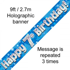 Banner (Blue) - Happy Birthday - 7TH BIRTHDAY