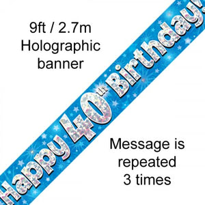 Banner - Happy Birthday - 40TH BIRTHDAY