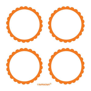 LABELS SCALLOPED - ORANGE