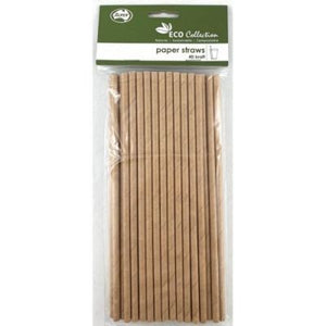 Kraft Paper Straws - 40Pk