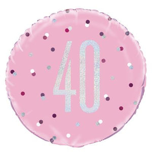 45cm Foil - 40th Pink Dots