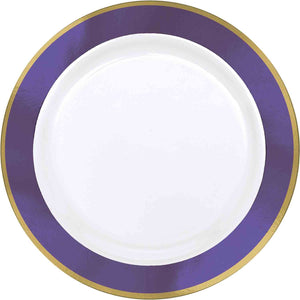 Gold Rim LUNCHEON Plates - PURPLE