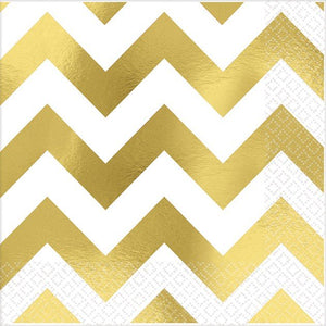 GOLD - Chevron Bev Napkins