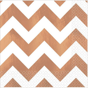 ROSE GOLD - Chevron Bev Napkins